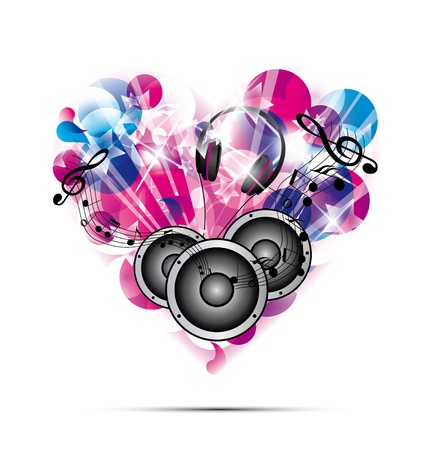 Love for music concept illustration on white backgroundのイラスト素材
