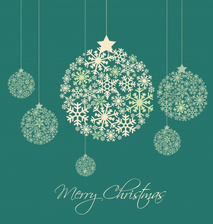 Christmas balls made from snowflakes  illustrationのイラスト素材
