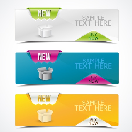 Set of colorful banners horizontal for product descriptionのイラスト素材