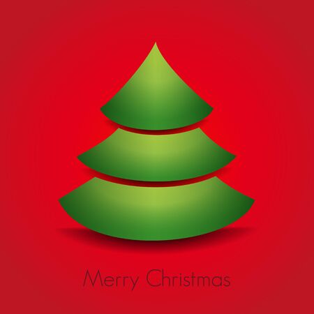 Abstract christmas tree on red backgroundのイラスト素材