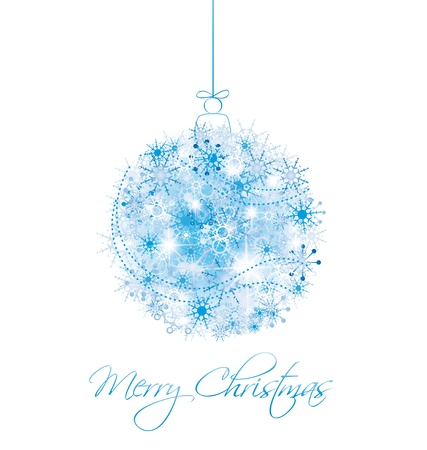 Christmas ball from snowflakes on a white backgroundのイラスト素材
