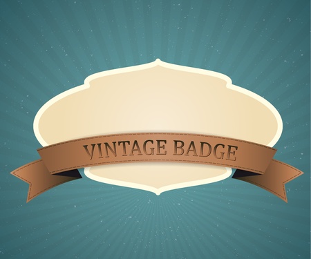 badge vector vintage design, retro backgroundのイラスト素材