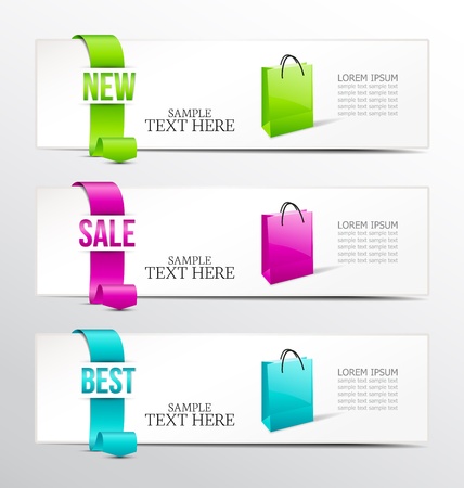 banners of ribbon for product descriptionのイラスト素材