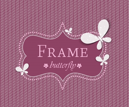 frame with butterflies on a colored backgroundのイラスト素材