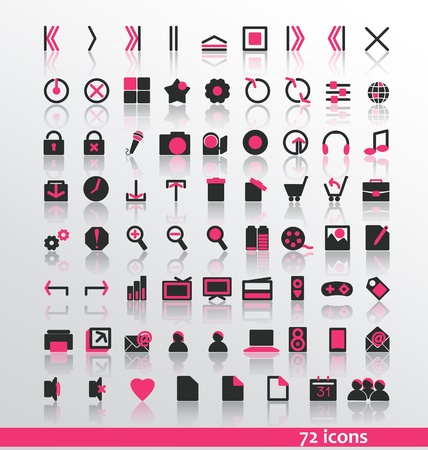 72 icons for web or mobileのイラスト素材
