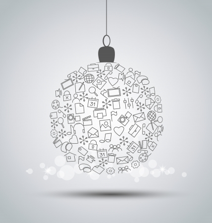 Christmas ball made of web iconsのイラスト素材