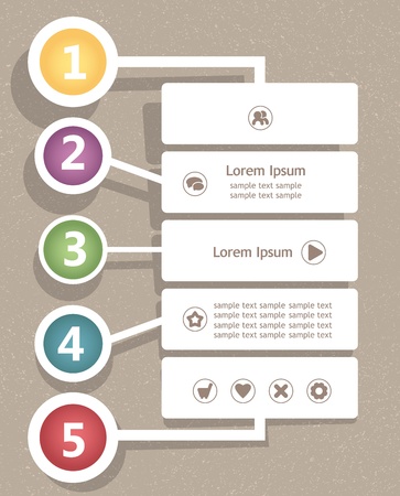 vector design template with paper numbered bannersのイラスト素材