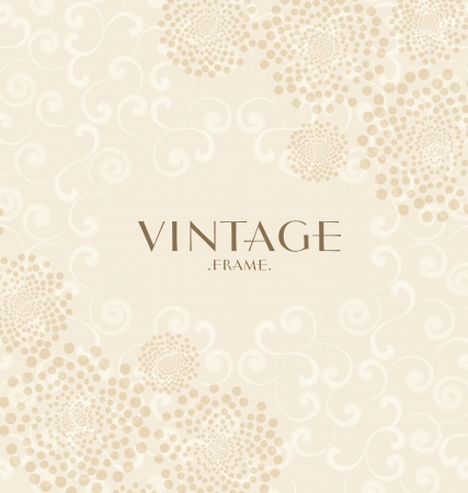 vintage frame on a light brown backgroundのイラスト素材