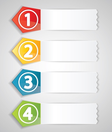 color labels with numbers for various optionsのイラスト素材