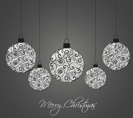 Vector christmas background with decorated christmas ballsのイラスト素材