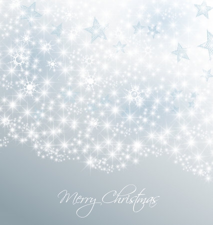 Silver christmas background with snow and starsのイラスト素材