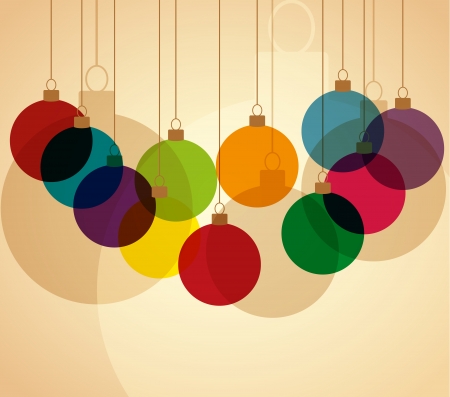 Retro Christmas background with Christmas ballsのイラスト素材