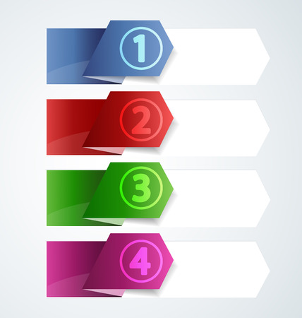 vector design template with  numbered bannersのイラスト素材