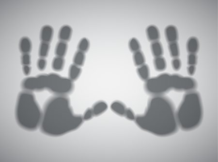 Vector illustration of handprints on a gray backgroundのイラスト素材