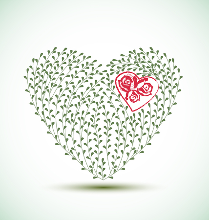 branches with leaves in the shape of heartのイラスト素材