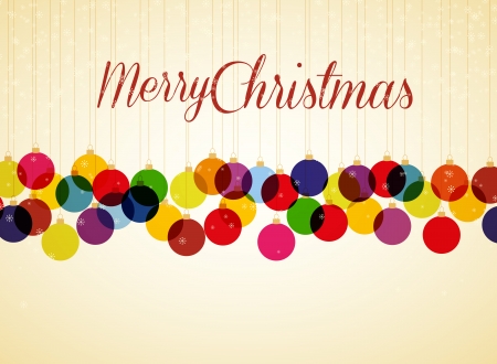 Retro Christmas background with Christmas ballsのイラスト素材