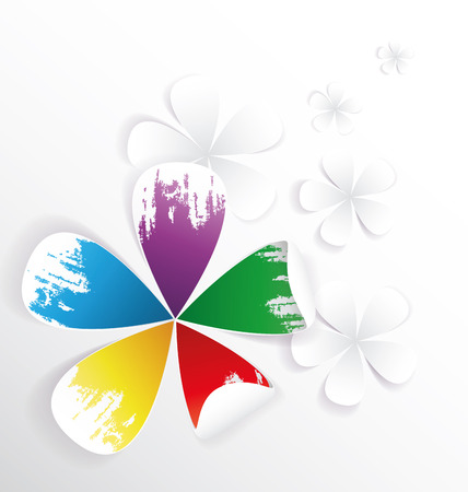 Multicolor flower with shadow, design templateのイラスト素材