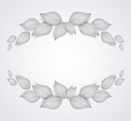 Decorative frame with silver leavesのイラスト素材
