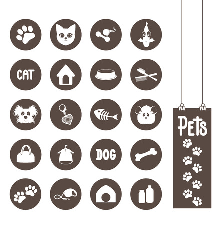 Pet animal icons to their needsのイラスト素材