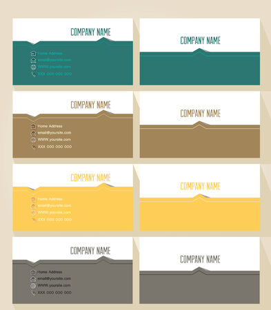 Business Cards with icons in various colorsのイラスト素材