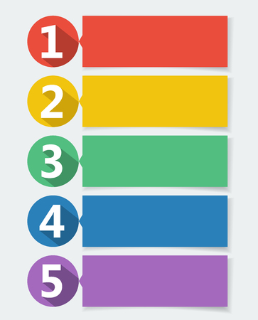 Set of different colors numbered banner, flat UI designのイラスト素材