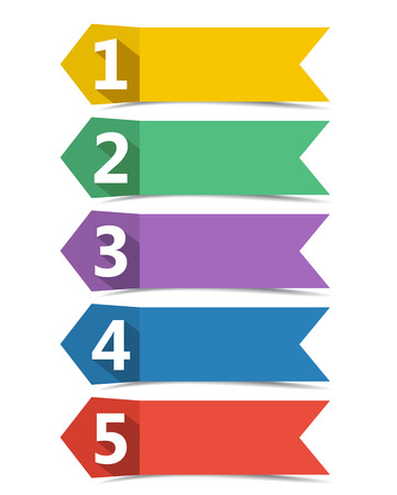 Vector design template with numbered arrowsのイラスト素材