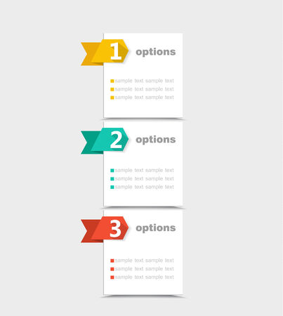 Vector design template with color numbered bannersのイラスト素材