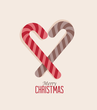 Christmas Candy in the shape of heartのイラスト素材