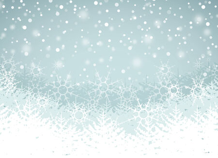 Vector illustration Winter landscape with trees and snowのイラスト素材