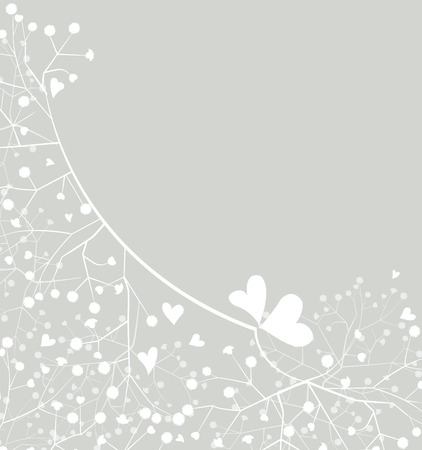 Romantic background with white hearts, vector illustrationのイラスト素材
