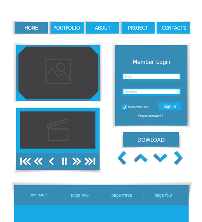 Set of web elements, flat vector designのイラスト素材