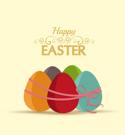Retro background with Easter eggs, vector illustrationのイラスト素材
