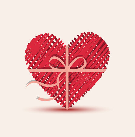 Vector illustration of heart as a gift packのイラスト素材