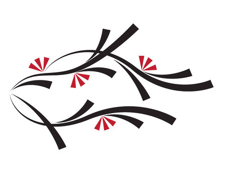 Modern design floral decoration on white backgroundのイラスト素材