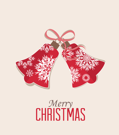 Retro decorative Christmas bells, vector Christmas cardのイラスト素材