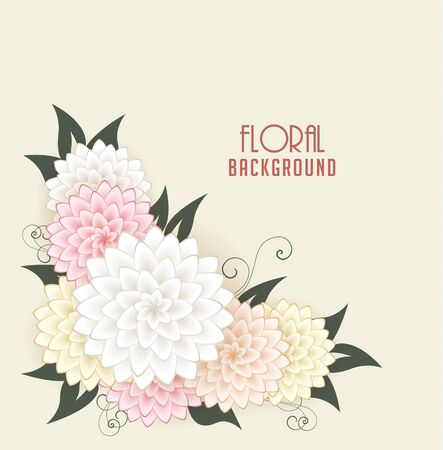 Vector Floral background, greeting cards with flowersのイラスト素材