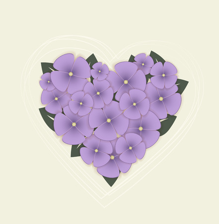 Vector Floral background, greeting cards with floral heartのイラスト素材