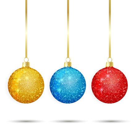 Vector Christmas balls on a white backgroundのイラスト素材