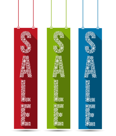Vector illustration sale tags for winter seasonのイラスト素材