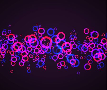 abstract colored circles on a dark background, colorful cardのイラスト素材