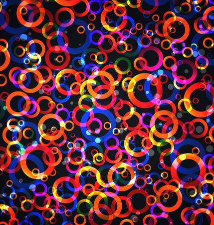 abstract colored circles on a dark background, colorful cardのイラスト素材