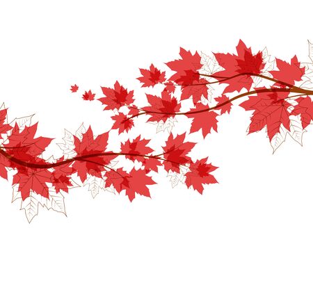 Vector flying autumn leaves background with space for textのイラスト素材