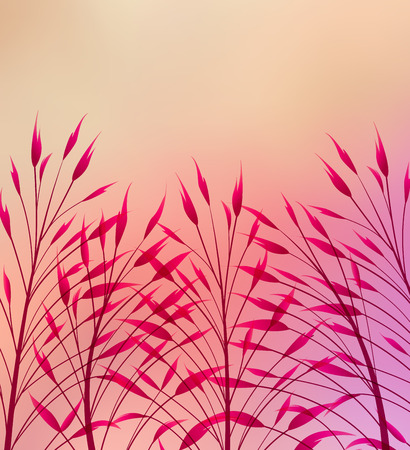 Vector illustration grass on a colored background, abstract meadow element.のイラスト素材