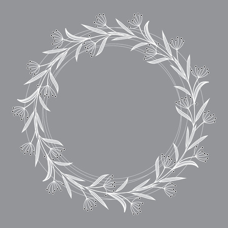 Frame branches with leavesのイラスト素材