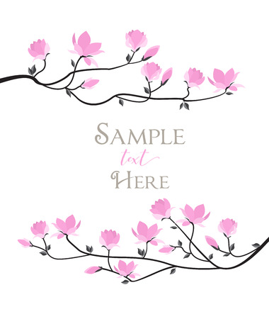 Vector magnolia flowersのイラスト素材