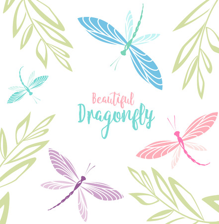Dragonflies in flightのイラスト素材