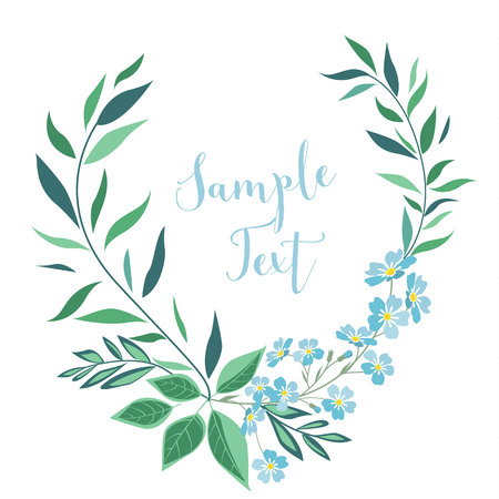 Decoration leaves and flowersのイラスト素材