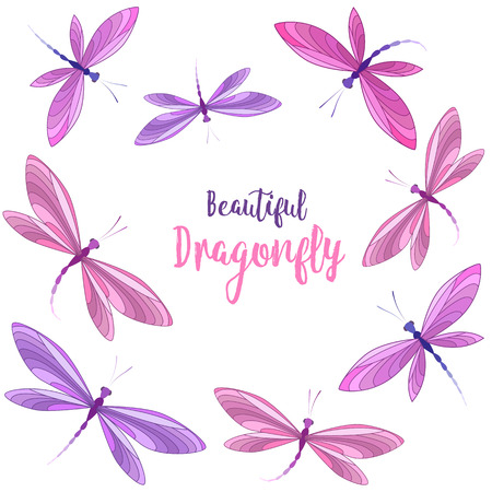 Dragonflies in flightのイラスト素材