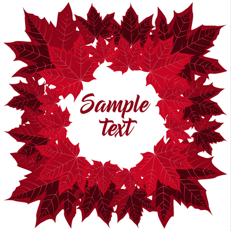 Frame with Maple leavesのイラスト素材