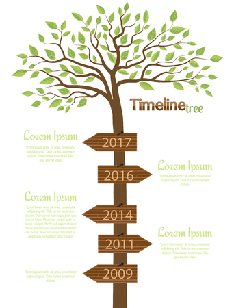 Timeline shaped treeのイラスト素材